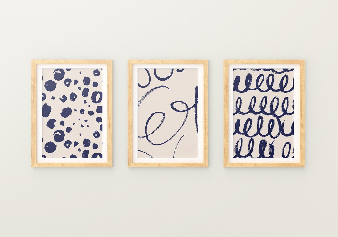 Abstract Art Print, Set of 3 Prints Digital Download, Modern Wall Decor ...