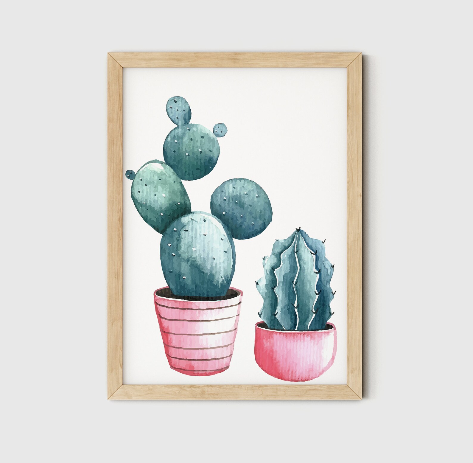 Cactus Print Printable Cactus Wall Art Set of 2 Prints Etsy
