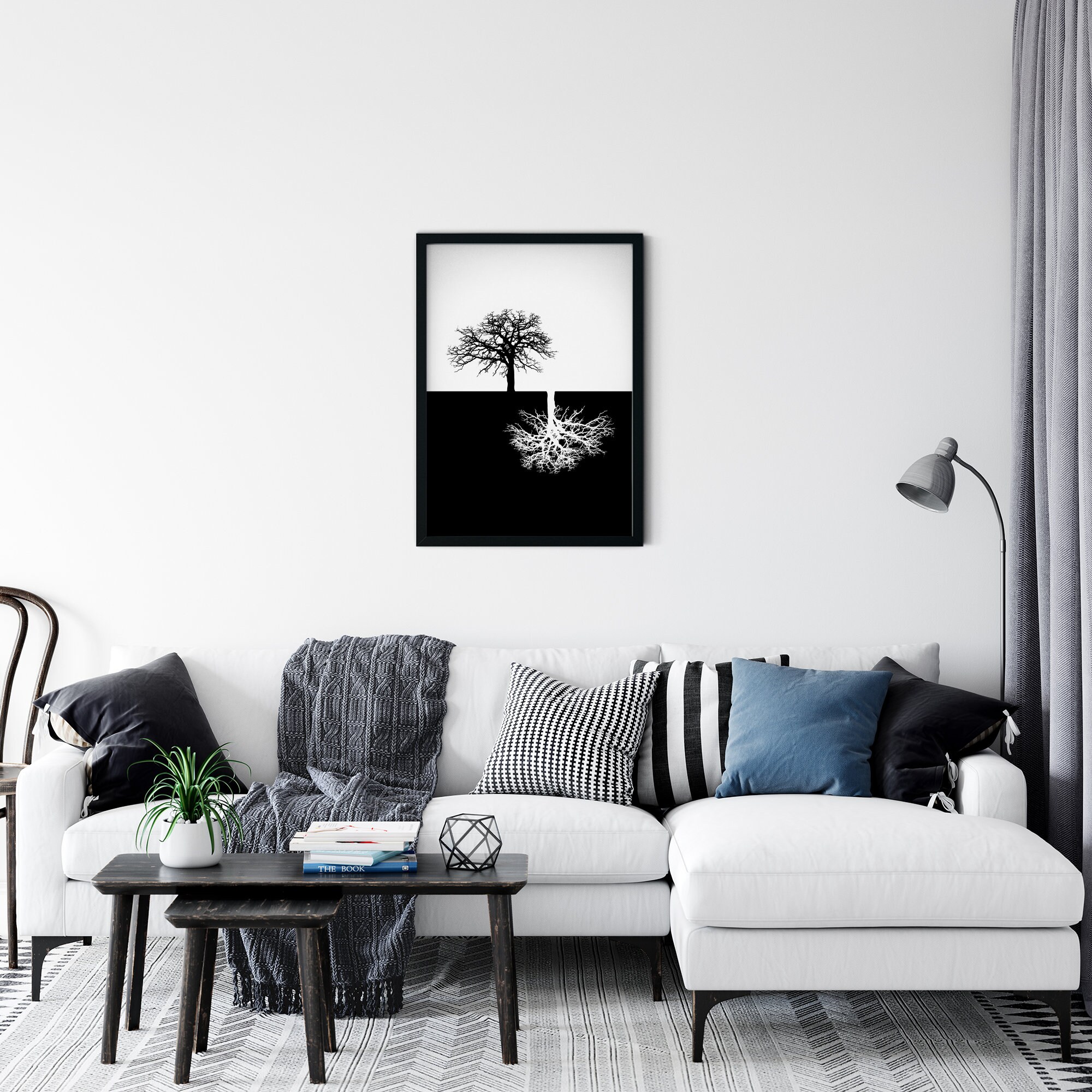 Black and White Wall Art Tree Print Tree Silhouette Etsy