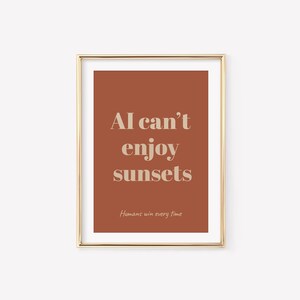 Anti AI Poster Funny Tech Digital Print IT Office Humor Earth Tone Decor Techie Friend Gift Anti AI Print Geek Home Decor Printable image 5