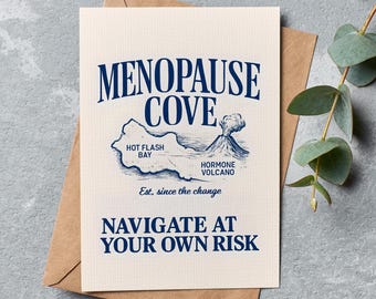 Funny Menopause Birthday Card: Hot Flash Humor (Digital Download, Printable 5x7in Card w/Envelope Template)