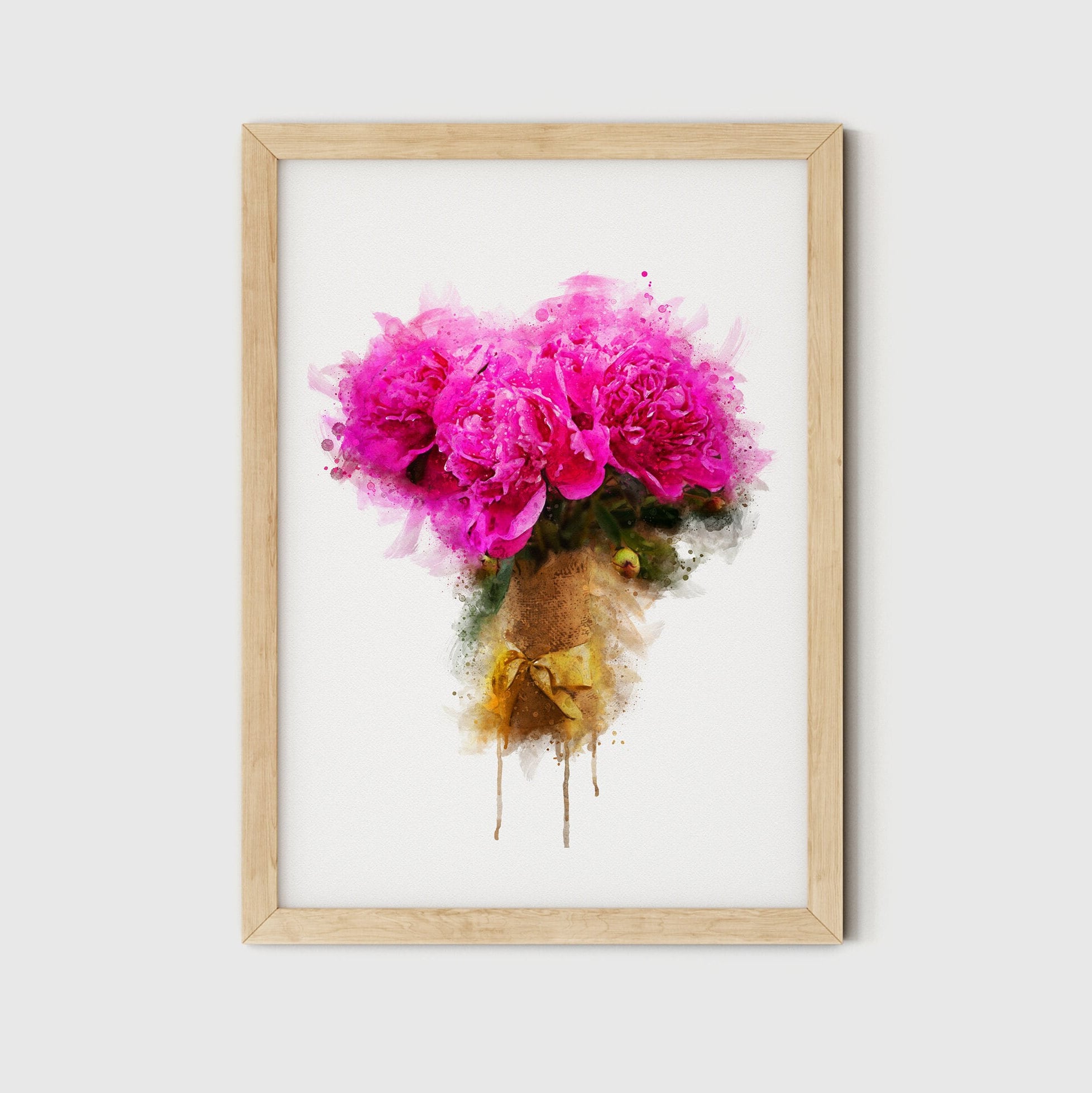 Peonies Print Wall Art, Printable Watercolor Floral Art, Peony Print ...