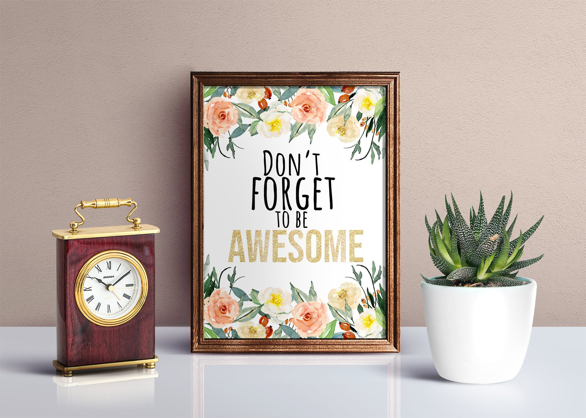 Buy Don't Forget to Be Awesome Print, Inspirational Quote Wall Art ...