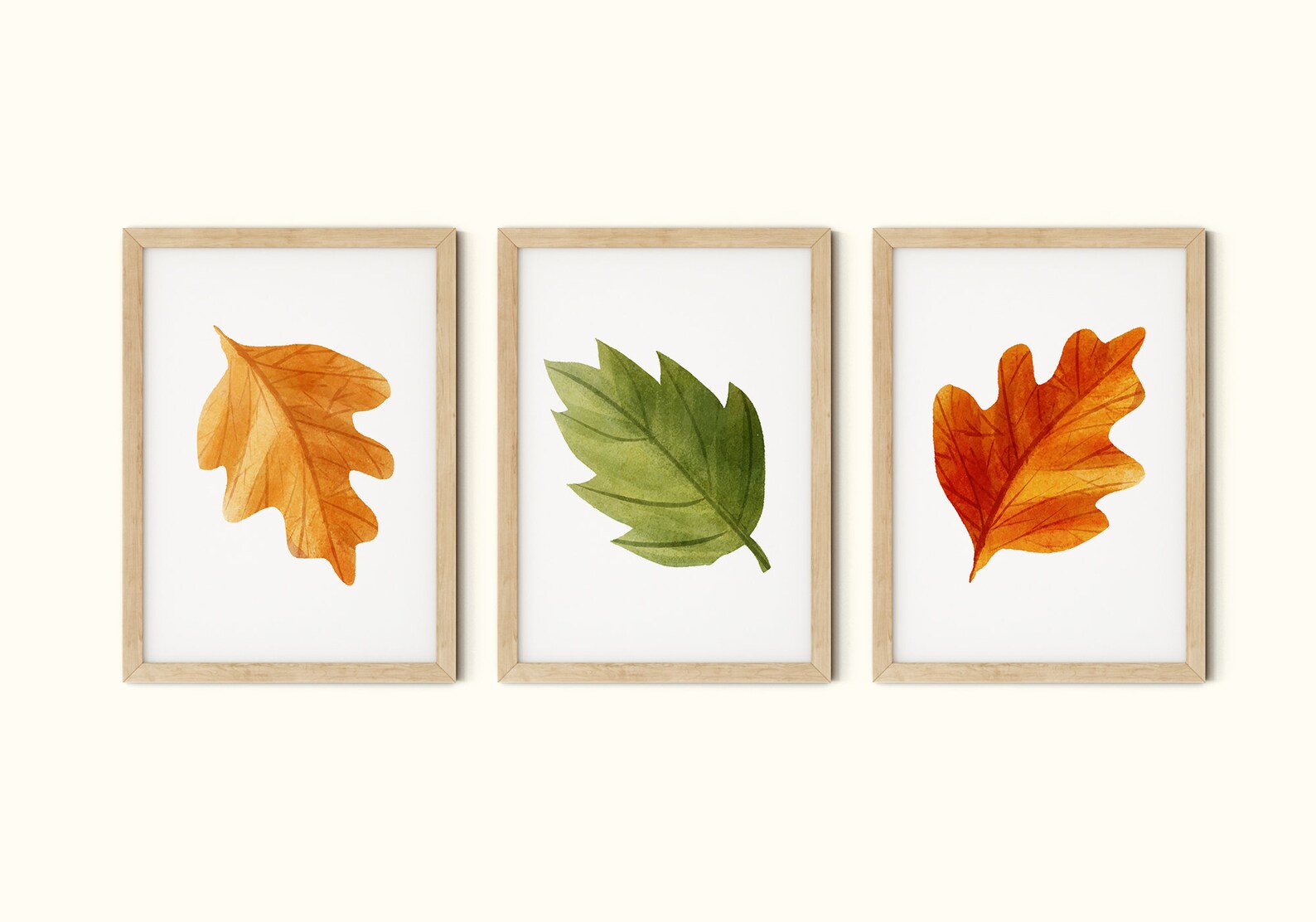 Autumn Decor Set of 3 Prints, Autumn Leaves Printable Wall Art Instant ...