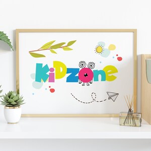 Kid Study Zone Sign Playroom Decor Kids Zone Sign Printable Art, Kids Room Decor, Nursery ...