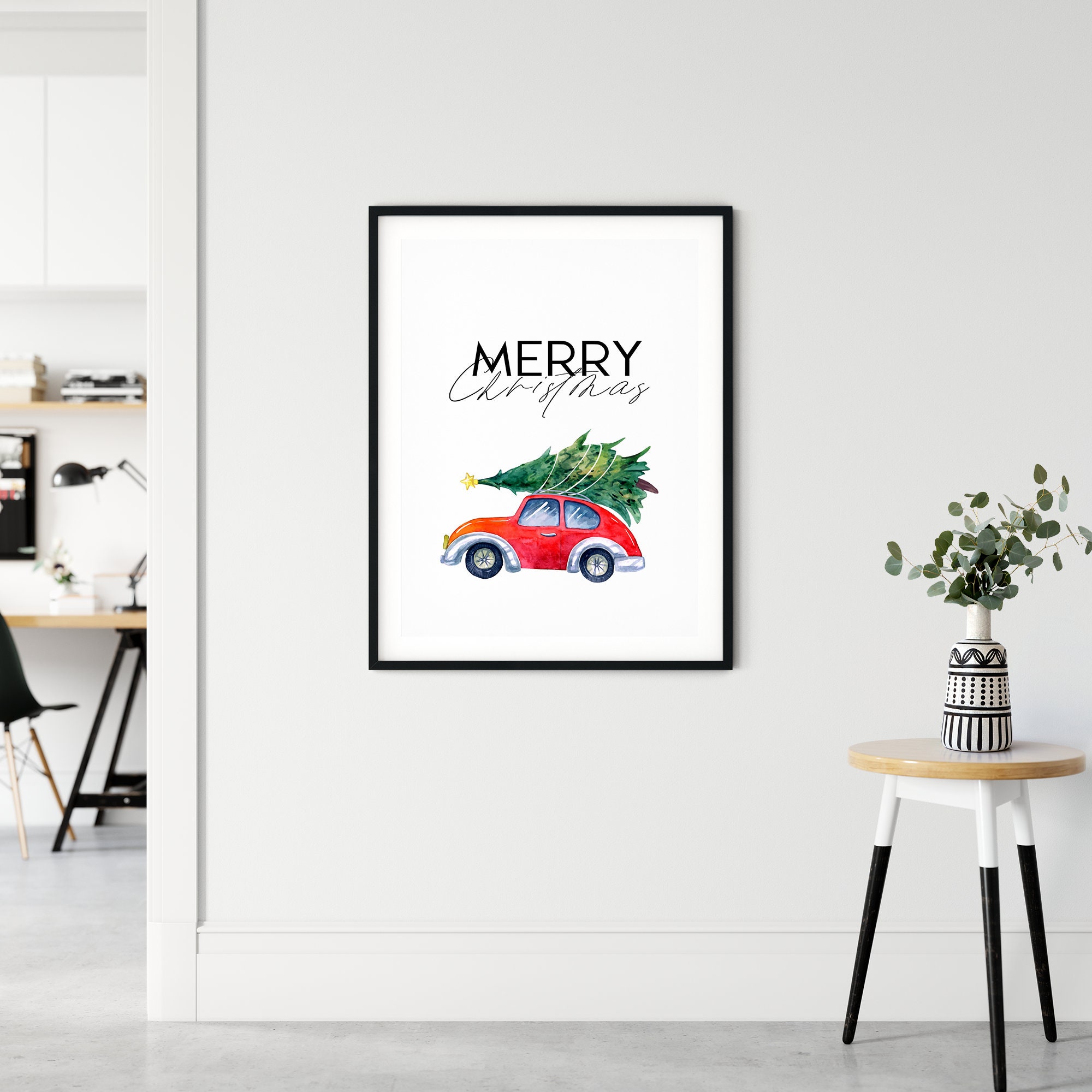 Merry Christmas Printable Sign Christmas Decor Holiday Sign - Etsy