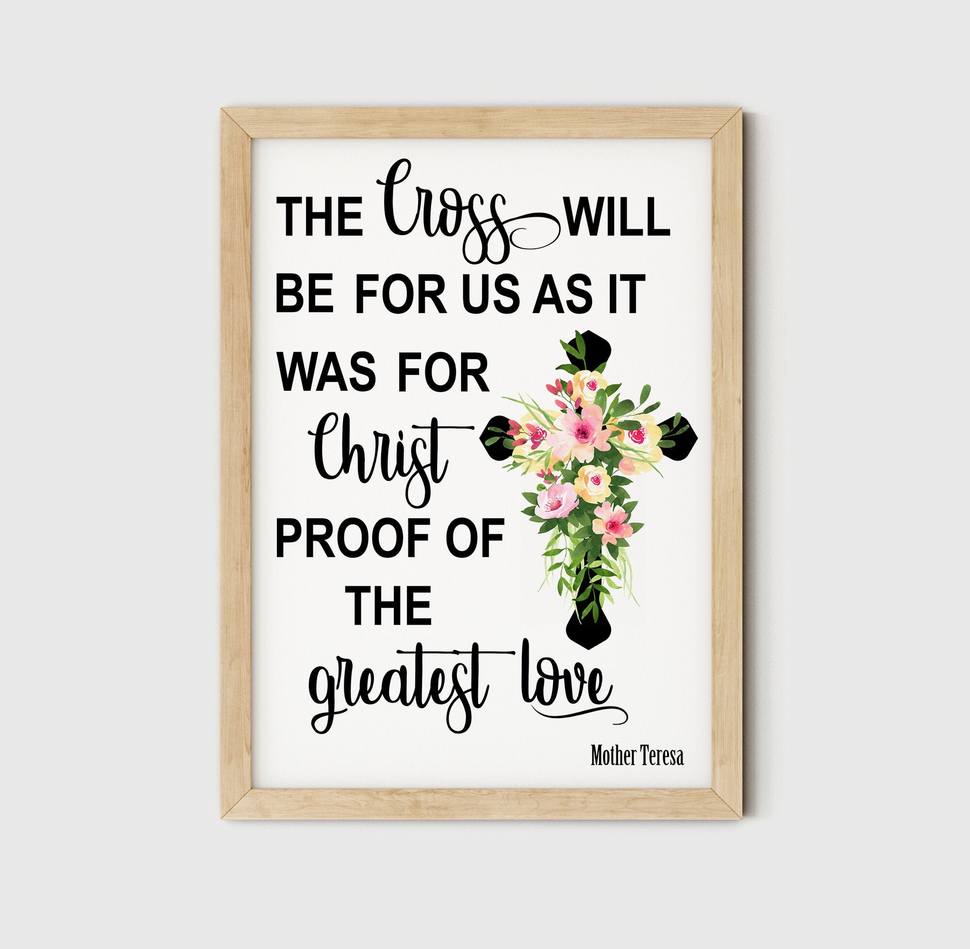 Mother Teresa Quote Print Religious Wall Art Easter Decor | Etsy