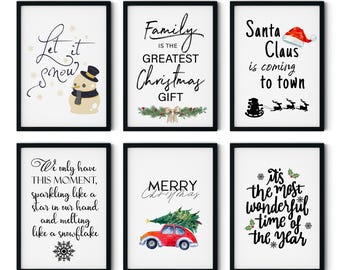 Set med citat och jultryck: Jultapet med gallerimotiv (digitalt tryck)