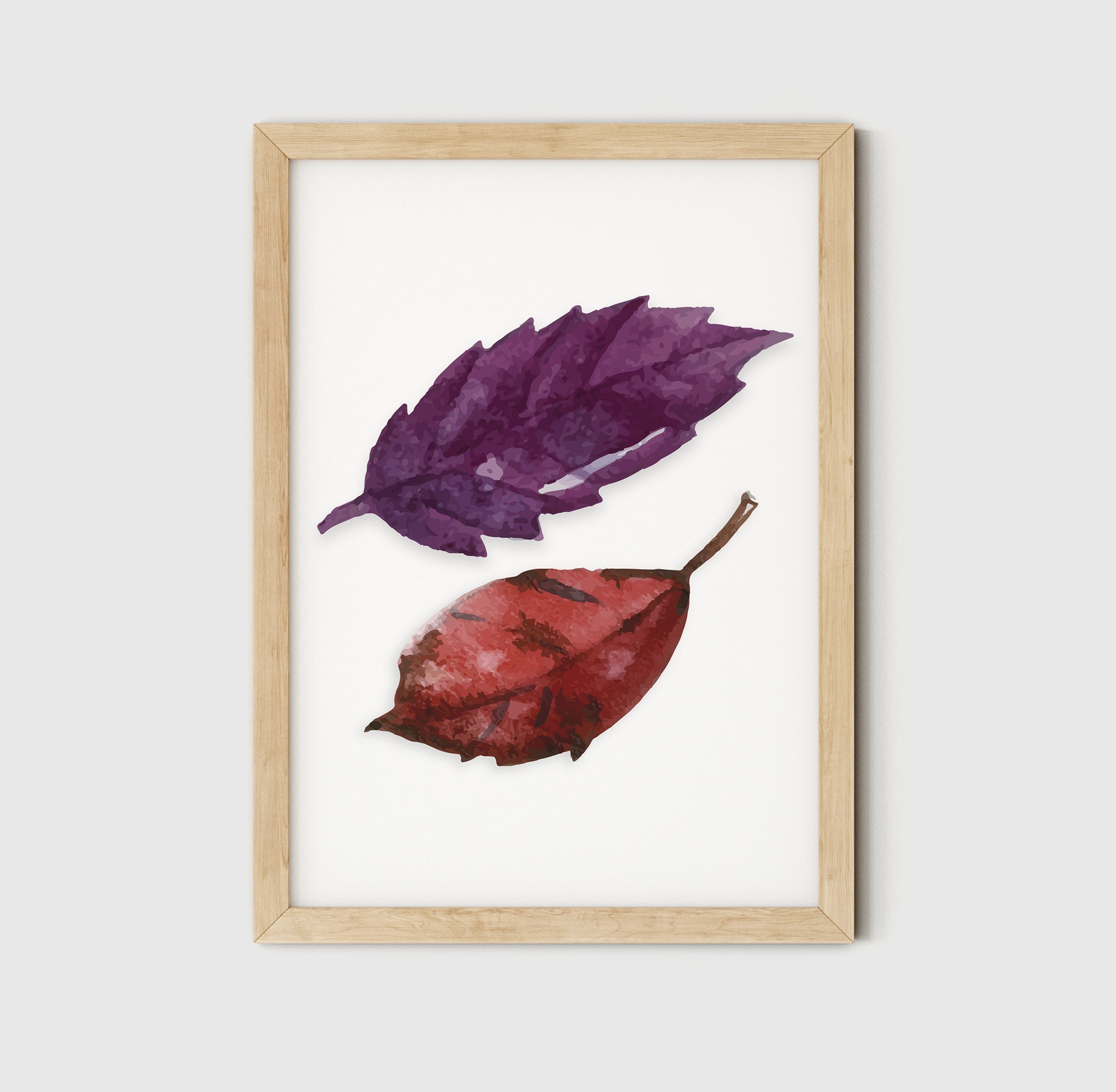 Fall Decor Set of 3 Prints, Autumn Leaves Printable Wall Art ...