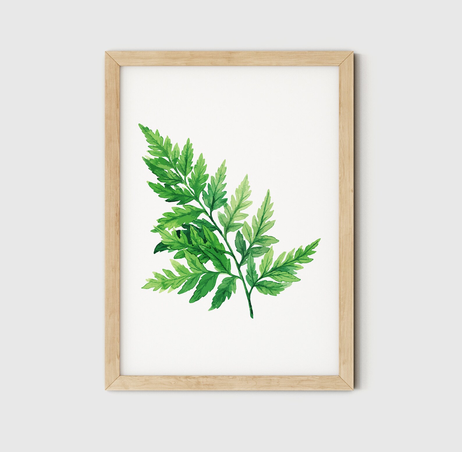 Green Leaf Print Set of 3 Wall Art Digital Print Minimal Art Etsy
