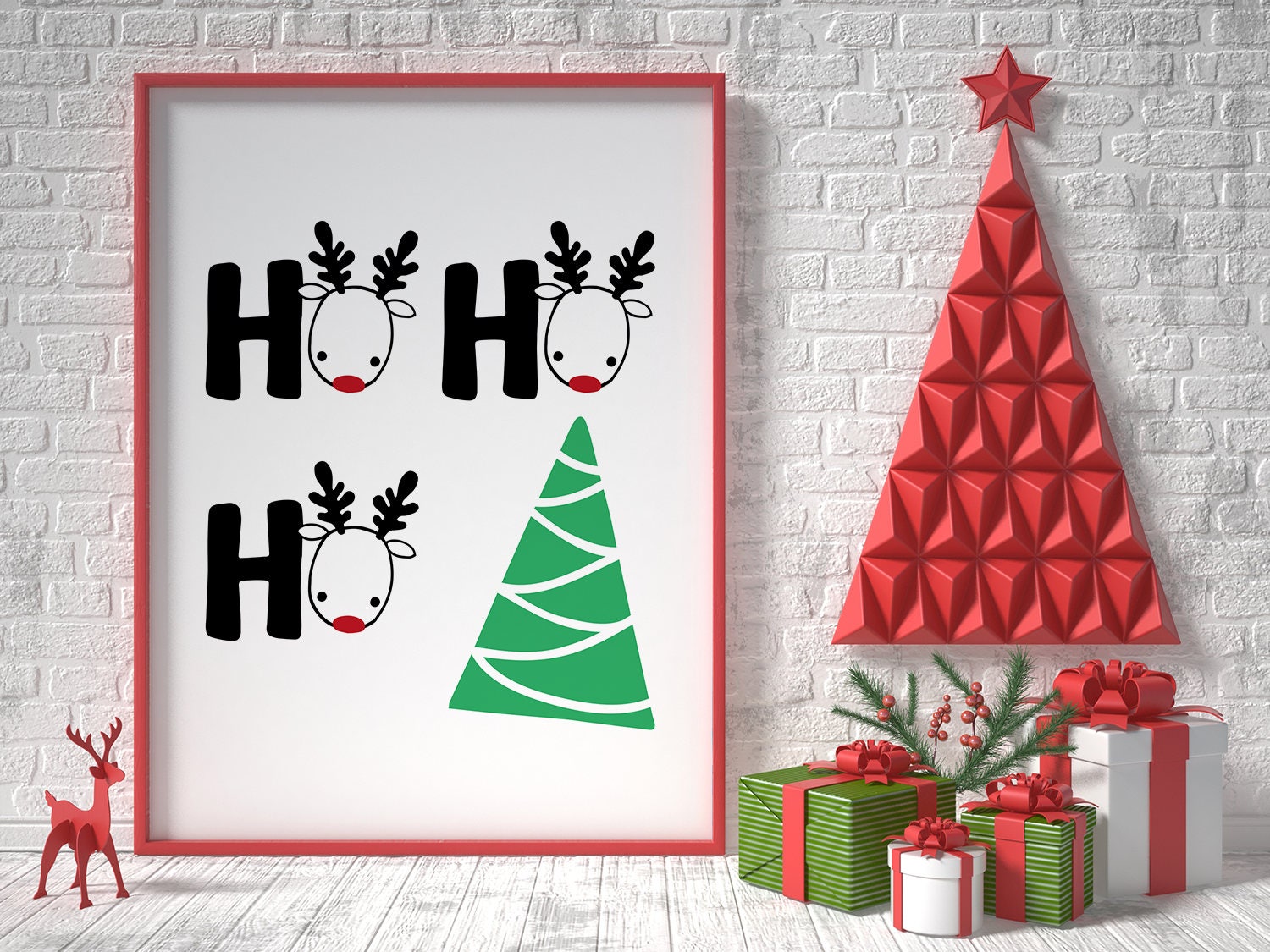 Ho Ho Ho Christmas Printable Wall Art DIY Holiday Art Christmas Decor Ho Ho Ho Poster Christmas Party Print Typography Christmas Decor