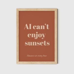 Anti AI Poster Funny Tech Digital Print IT Office Humor Earth Tone Decor Techie Friend Gift Anti AI Print Geek Home Decor Printable image 6