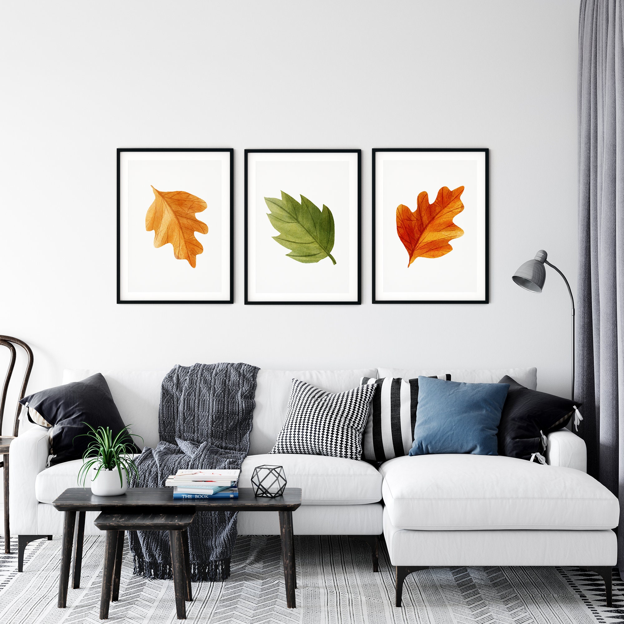 Autumn Decor Set of 3 Prints, Autumn Leaves Printable Wall Art Instant ...