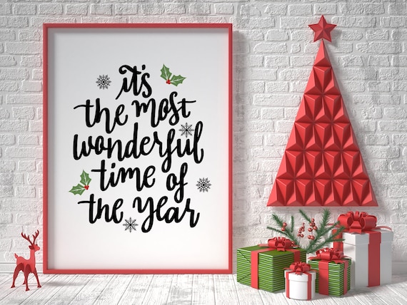 Christmas Words Digital Download Christmas Decor Holiday - Etsy