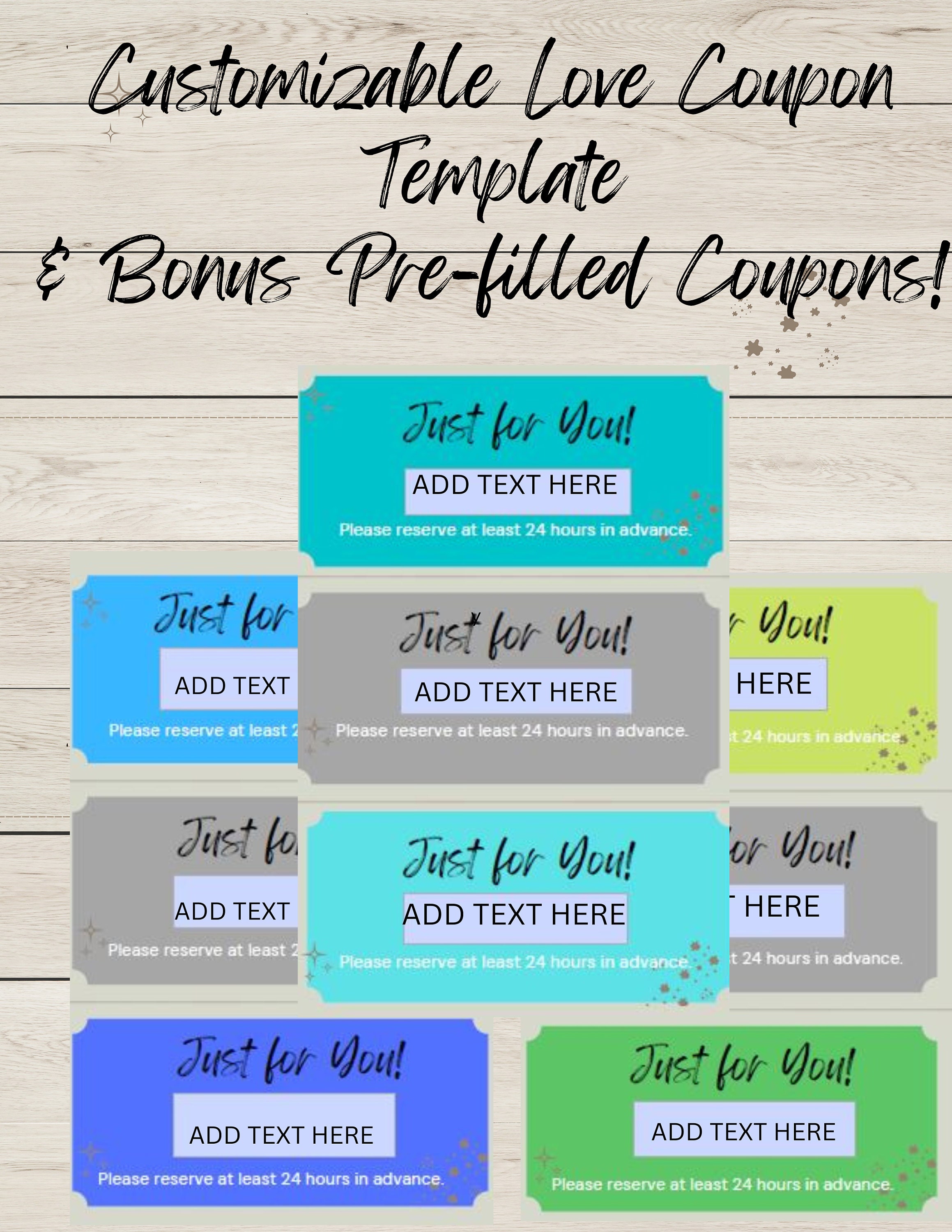Printable Love Coupon Template, Kraft Paper, Editable PDF, Instant ...