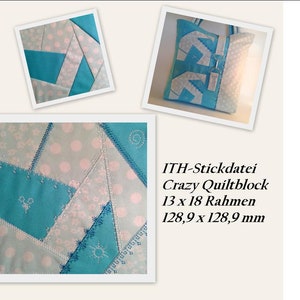 ITH Stickdatei Crazy Quiltblock 13x18 Bild 1