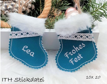 ITH Stickdatei Stiefelanhänger 10x10