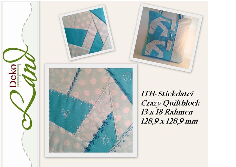 ITH Stickdatei Crazy Quiltblock 13x18 Bild 1