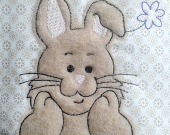 Stickdatei Applikation Hase