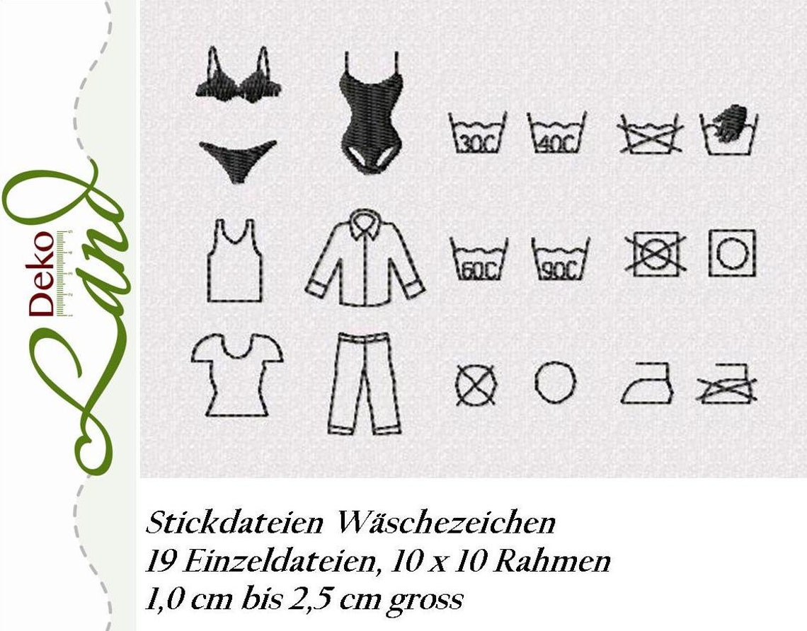 Stickdatei Wäschezeichen | Etsy
