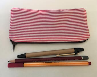 Striped pencil case/zipper pouch/makeup bag