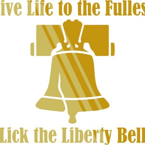 Lick the Liberty Bell SVG Design para Silhouette Studio, Cricut Cut Files, Clip Art, inclui JPEG