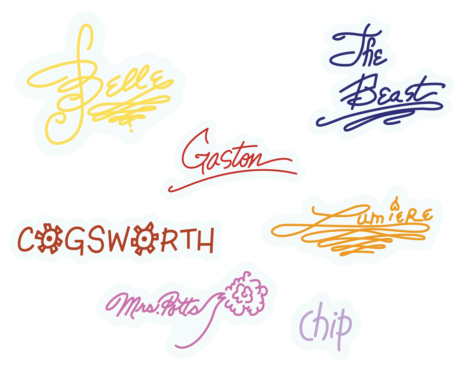 Disney Signatures Collection Transparent Stickers Princesses | Etsy
