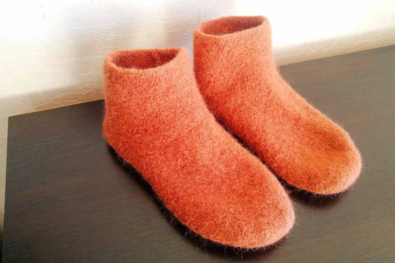 Boiled Wool Slippers. Handmade Felt. Unisex. Etsy