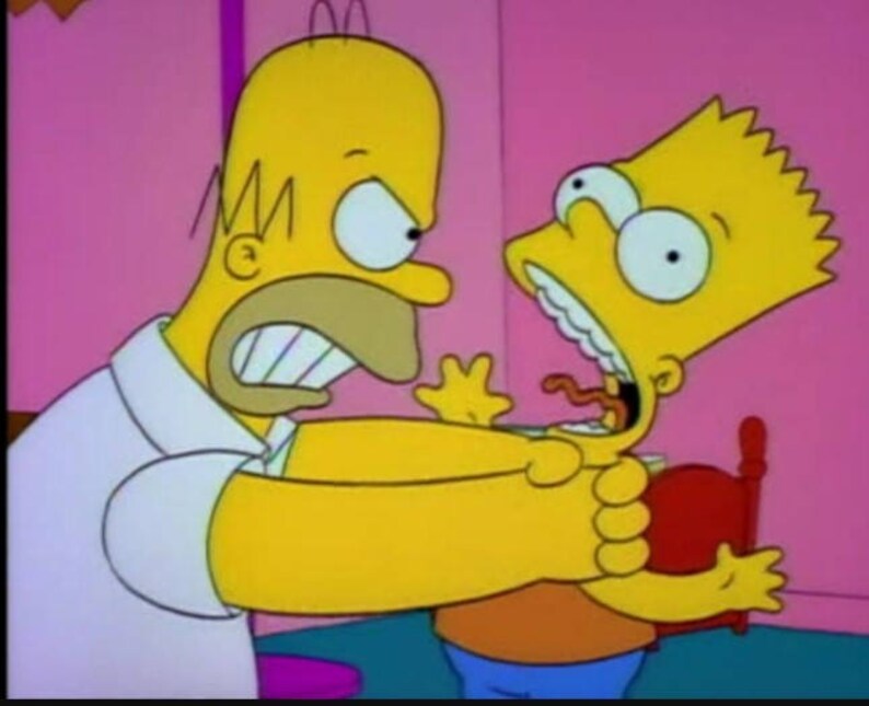 Homer chocking Bart | Etsy