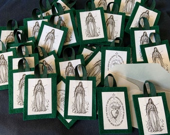 Green Scapular Of The Immaculate Heart Of Mary