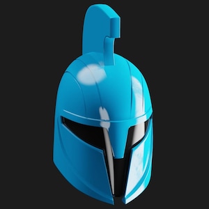 Peut inclure: Un casque de spartiate en plastique bleu et noir avec une plume sur le dessus.