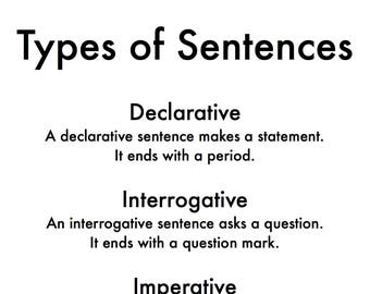 Digital Types of Sentences Magnolia Montessori Material