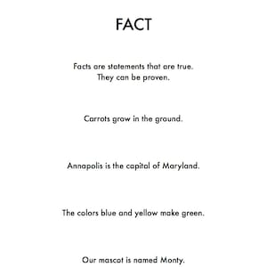 Digital Fact vs. Opinion Magnolia Montessori Material