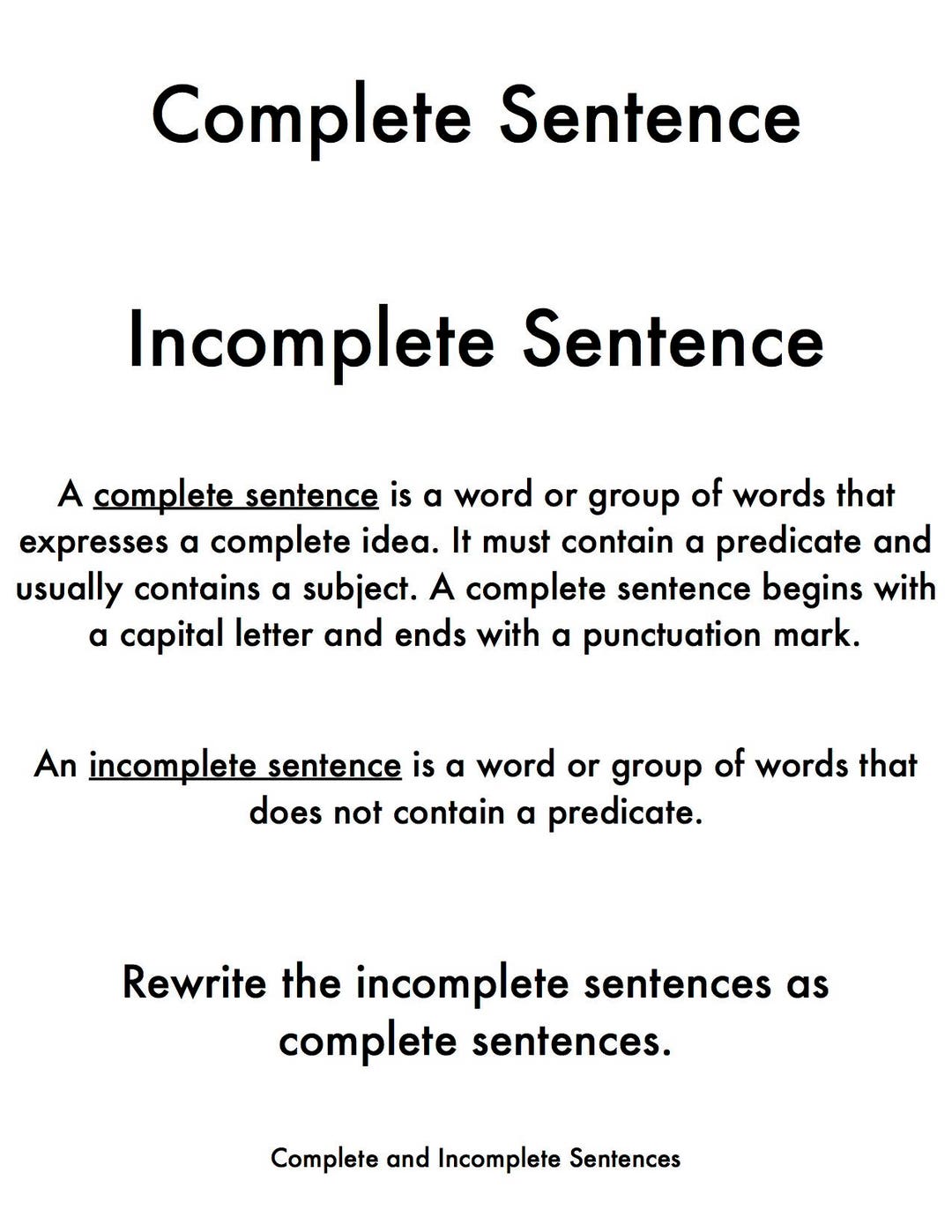 Digital Complete/incomplete Sentences Magnolia Montessori - Etsy