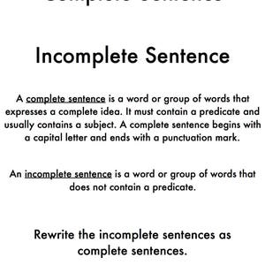 Digital Complete/Incomplete Sentences Magnolia Montessori Material