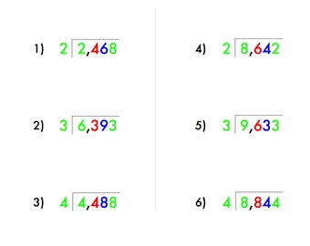 DIGITAL - Division Math Problems Set