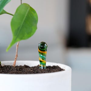 Hand Blown Glass Worm Figurines: Miniature Fairy Garden Decor