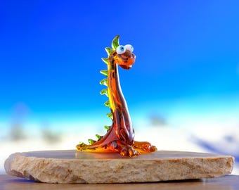 ベネチアングラス　ムラーノ　murano ドラゴン　龍　ガラス置物　ミルフィオリ Murano glass Dragon figurine made in Venice, genuine lampworked