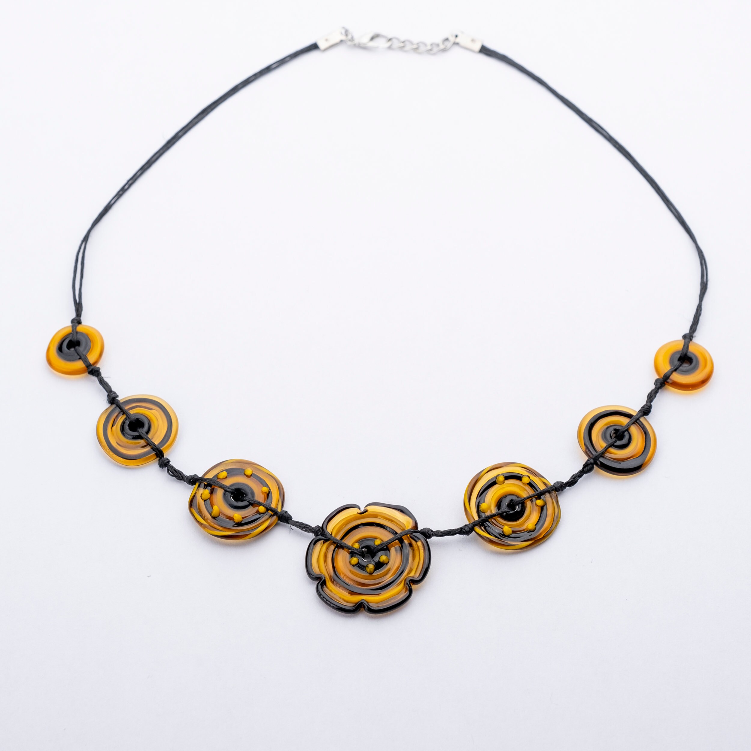 Murano Glass Necklace Yellow Disc Mother's Day Gift Etsy