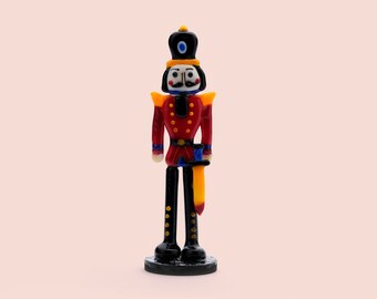 Nutcracker Soldier Figurine Glass Art (4 in) Miniature Figurine