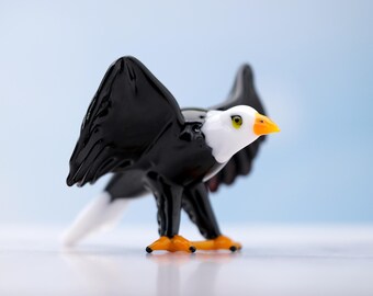 鷲の置物 動物 手描き 吹きガラス アート 鳥 コレクション ギフト 装飾