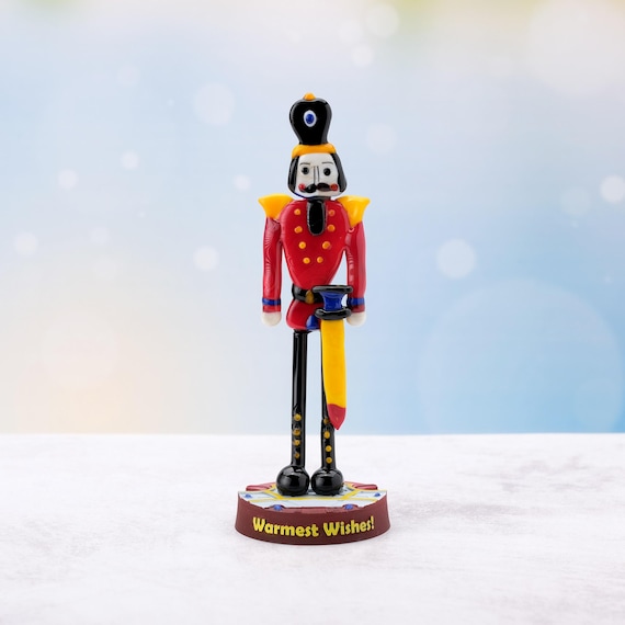 Handmade Glass Nutcracker Soldier Figurine: Personalized Christmas Decor