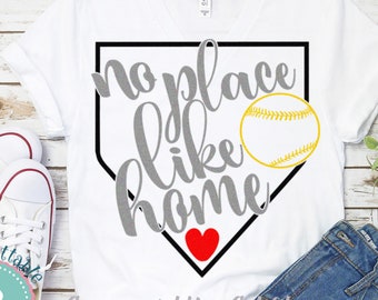 Softball Baseball No Place Like Home svg, Cut File (svg, eps, dxf, png)
