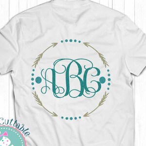 Arrow Monogram Frame Svg Files,  Cute Boho Arrow Svg Digital Design, Cutting files  Silhouette & Cricut Svg Dxf Eps, Png Silhouette Cuttable