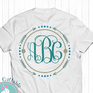 Arrow Monogram Frame Svg Files, Boho Cute Arrow Svg Digital Design, Cutting files  Silhouette & Cricut Svg Dxf Eps, Png Silhouette Cuttable