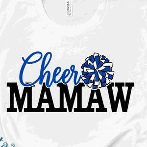 Cheer Mamaw  svg, biggest fan, Grandma Grandmother cheerleader, football mom svg design cut file for cricut silhouette svg, eps, dxf, png