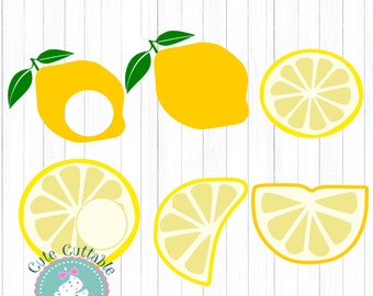 Lemon SVG, summer svg Cutting Files SVG, EPS, Dxf, Printable Png clipart Lemon Monogram frame svg, Silhouette, Cricut