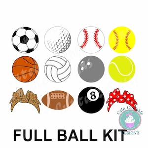 Ballers Sports Ball svg Bundle Soccer baseball Basketball Golf Football Pool Tennis Volleyball svg Eps DXF Cut file Sublimation