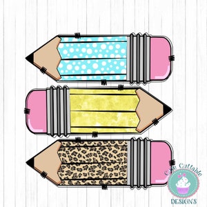 Pencils PNG, Back to School Pencil png Back to school pencil png Sublimation Design, Leopard Pencil Digital Download DTG