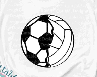 Soccer Volleyball Split Ball SVG, Sports Shirt Design (Digital File)